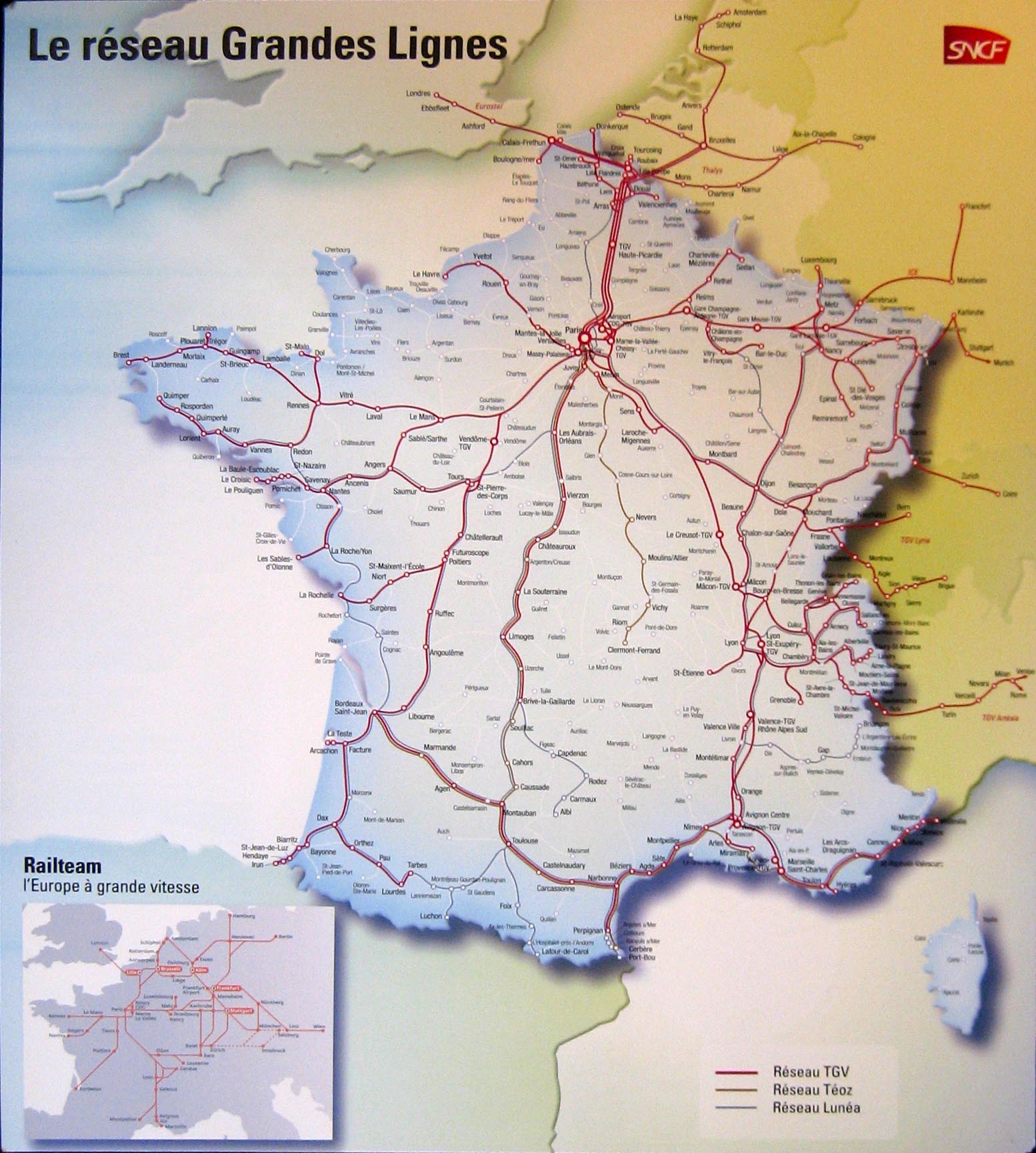 France & Paris train rail maps